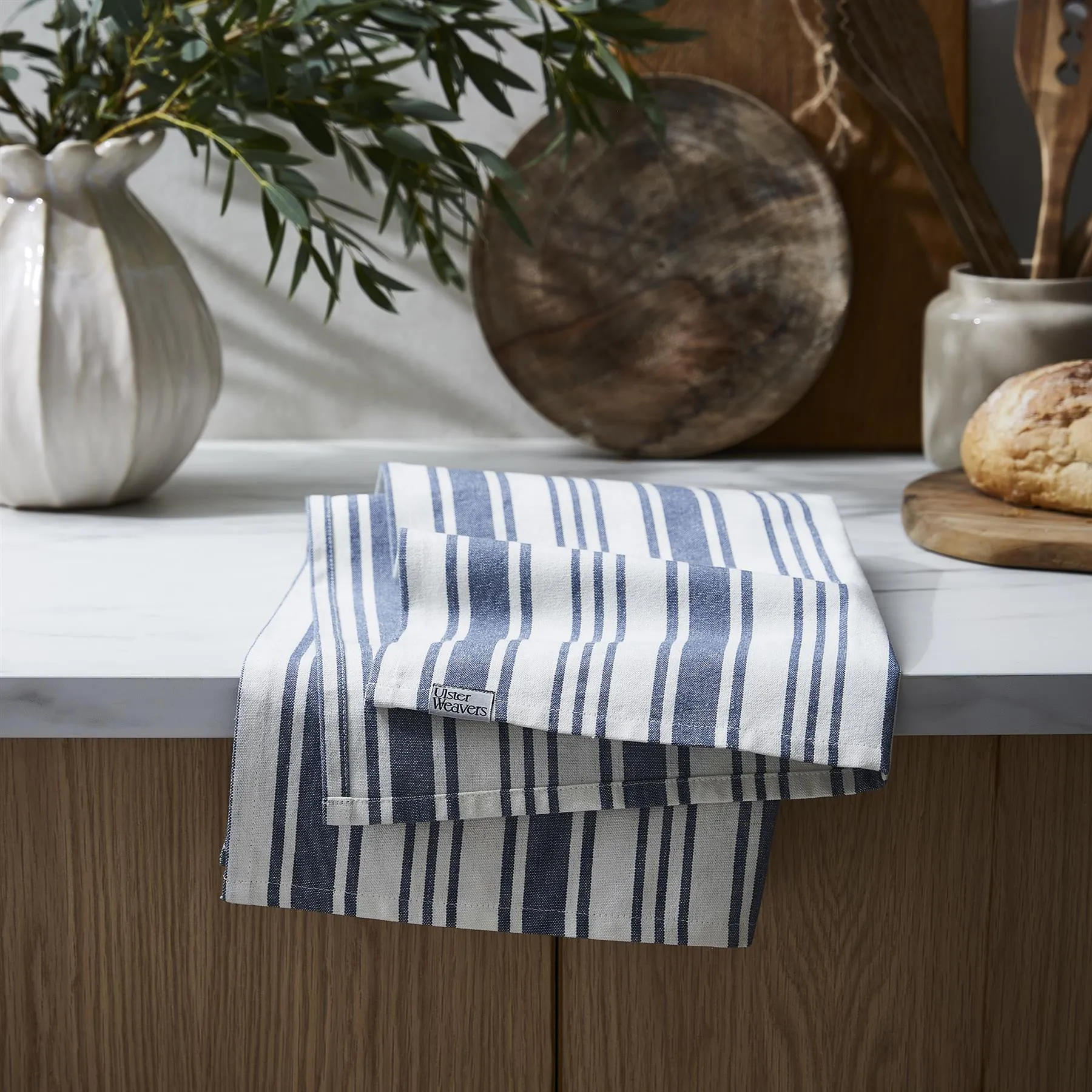 Ulster Weavers Denim Stripe Tea Towel - Cotton One Size in Blue