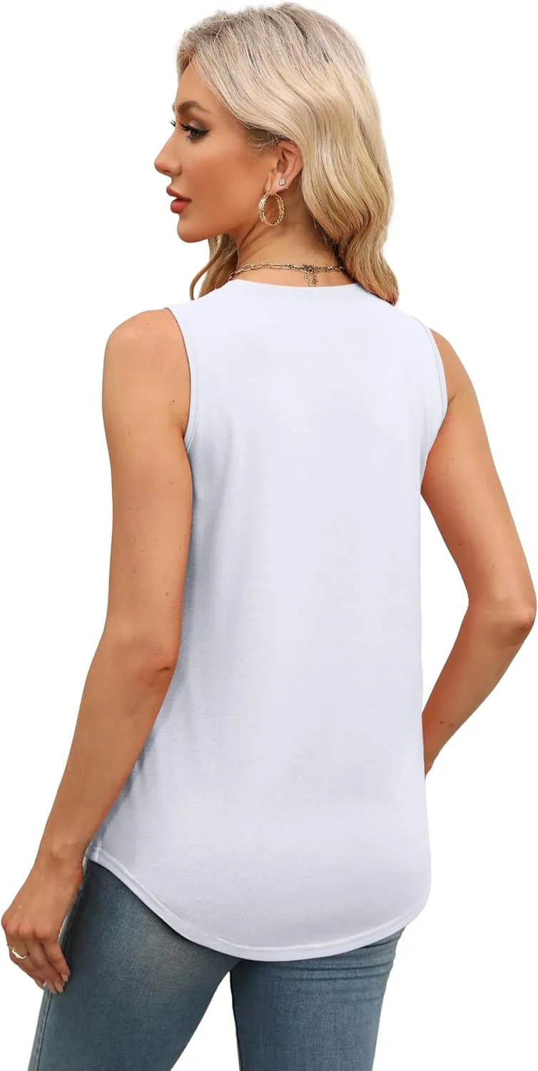 WEESO Womens Tank Tops Basic Casual Summer Trendy Crewneck Sleeveless Shirts Tops