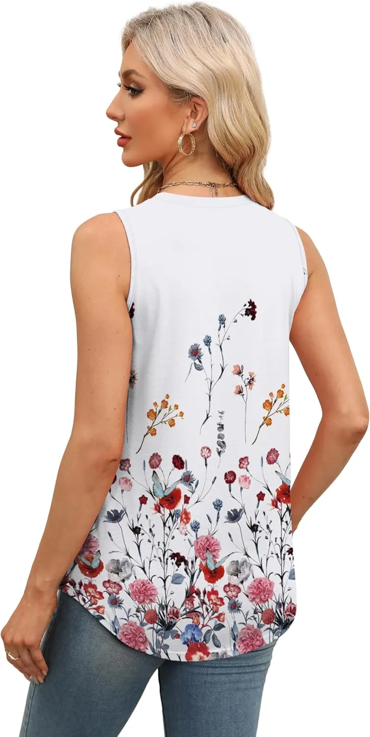 WEESO Womens Tank Tops Basic Casual Summer Trendy Crewneck Sleeveless Shirts Tops